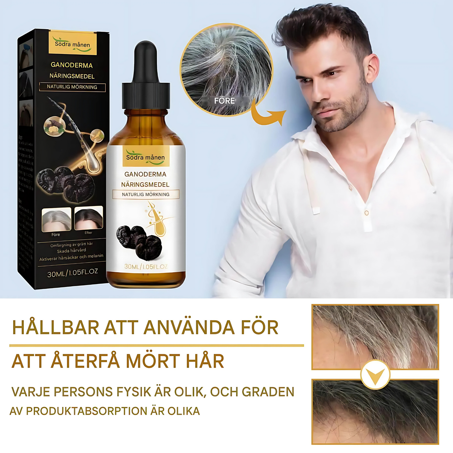 ToneRoot - hårserum for grått og hvitt hår med naturlig fargeforbedring og næring til hodebunnen