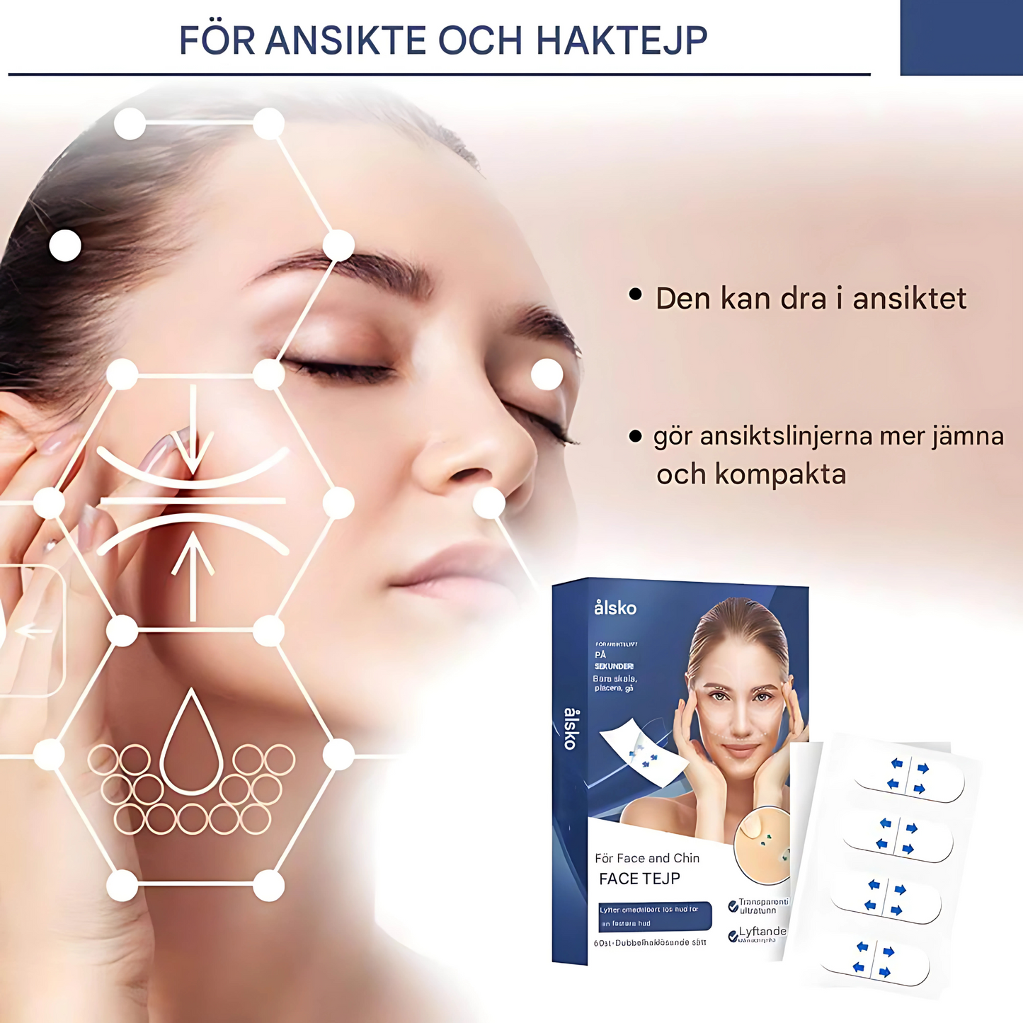 VisivaLift - usynlig løftetape for huden, øyeblikkelig oppstramming og naturlig utseende