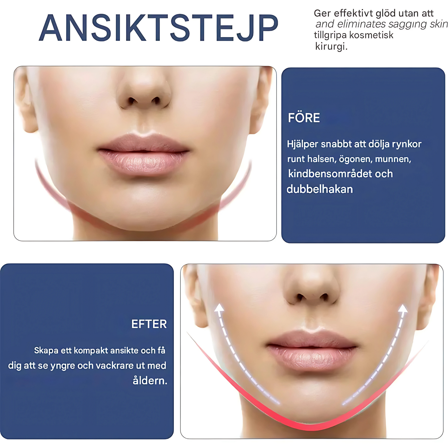 VisivaLift - usynlig løftetape for huden, øyeblikkelig oppstramming og naturlig utseende