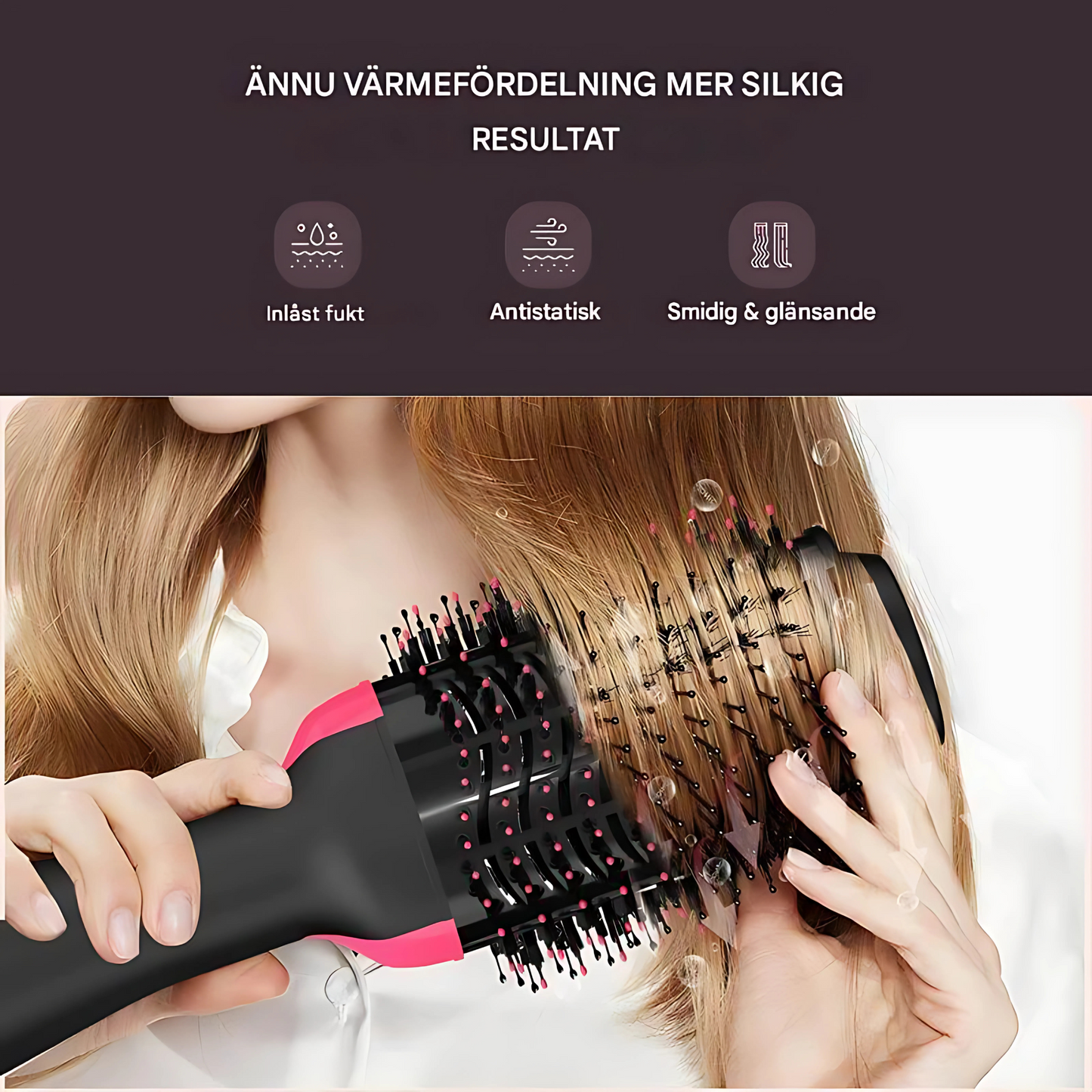 StylePro – Multifunktionell Varmluftsborste för Snabb Lockning, Plattång och Torkning
