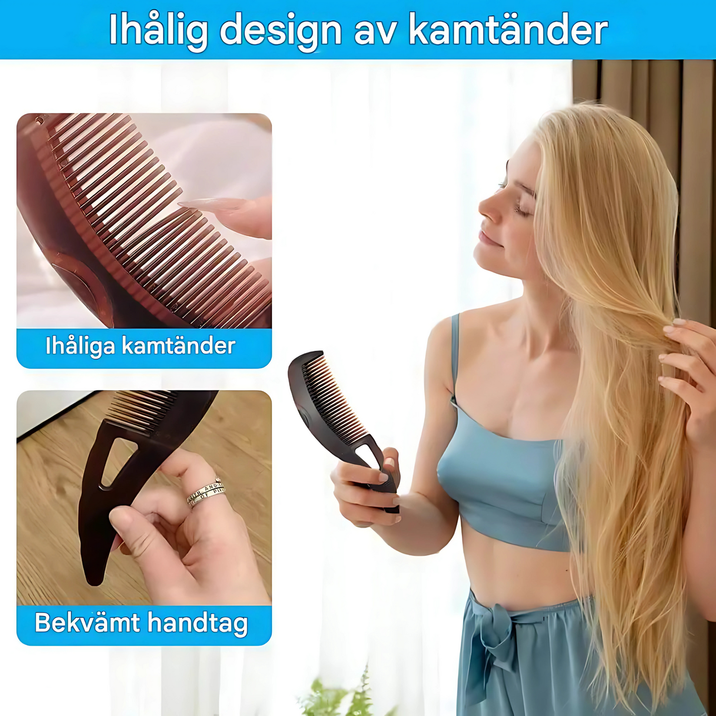 SkinTora - skånsom selvrensende kam for sunt og oppfriskende hår og hodebunn
