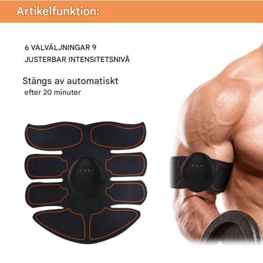 CorePulse – Elektrisk Muskelstimulator för Mage, Armar och Hemmaträning | EMS Träningsbälte med Gelpads