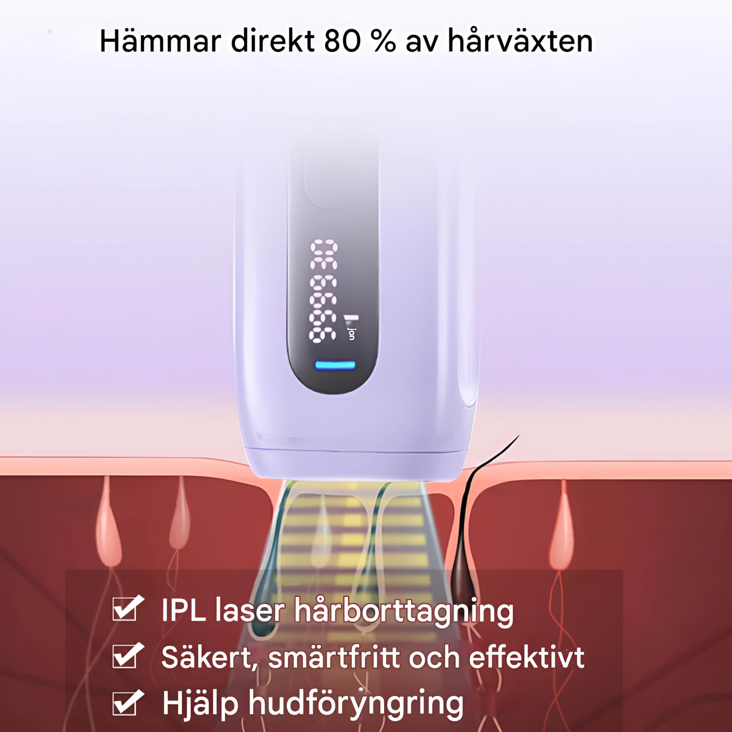 SmoothRay - IPL Hårborttagningsenhet med Iskyla & Quartz – Portabel Hemmabehandling med 999 999 Pulsers Ljus