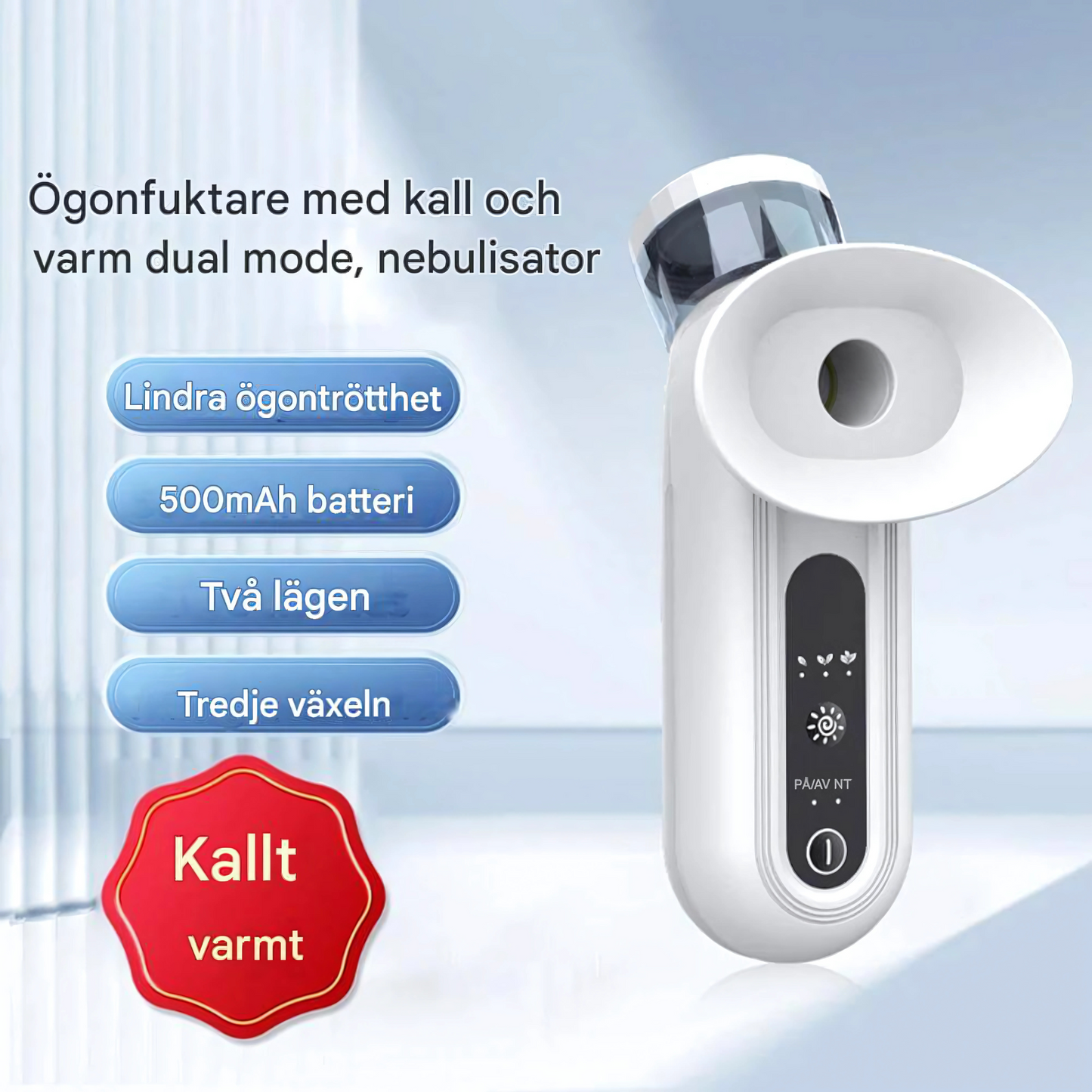 LumiMist - Bærbar øyefordamper med varm kompress | fuktighetsgivende nanodamp for trette og tørre øyne