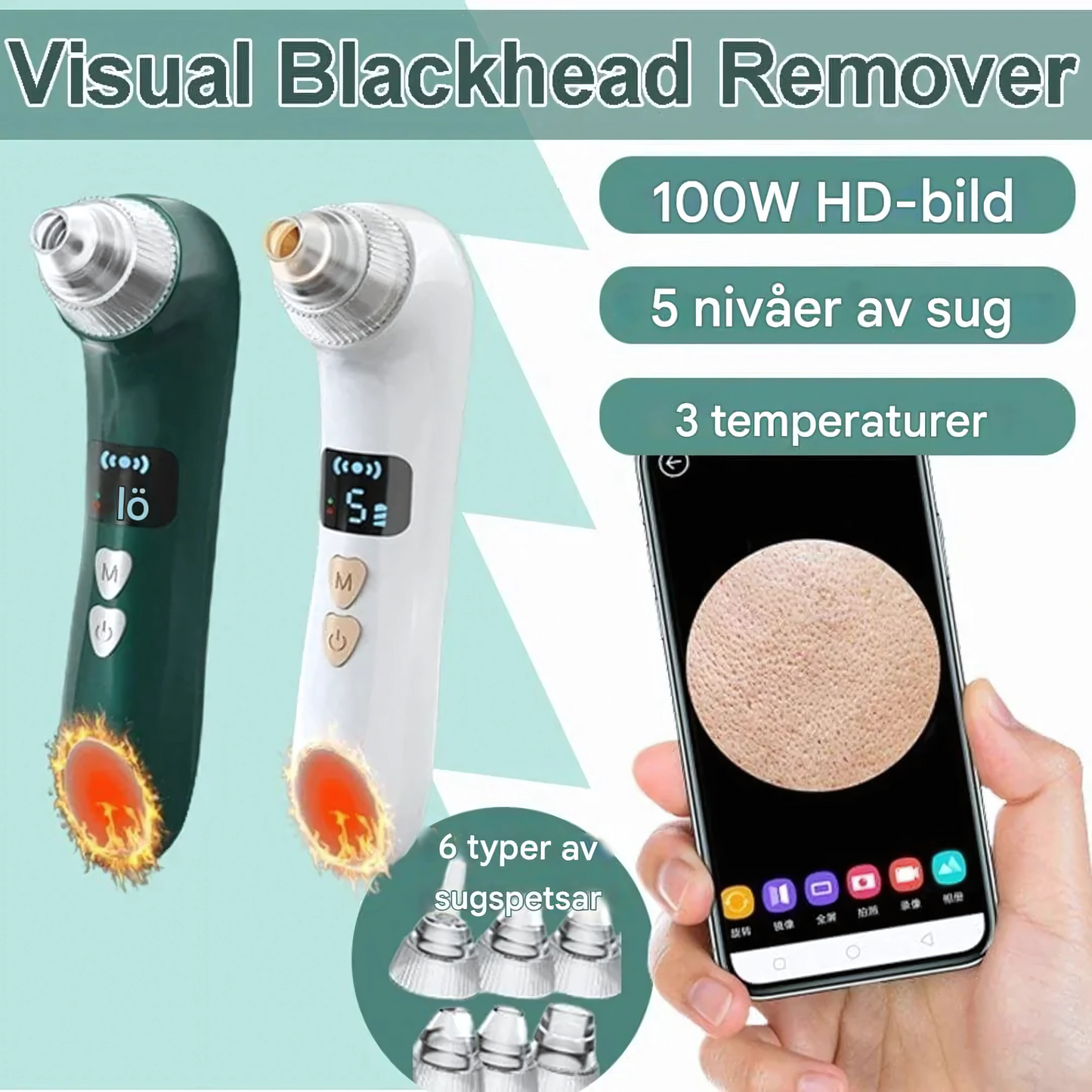 PuriView – Pormask- och Akneborttagare med Kamera, Värme & Vakuumsug | Skonsam Hudvård med Precision