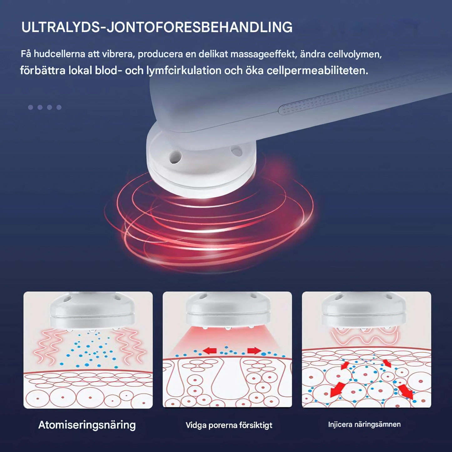 DermaRay - 7-i-1 LED-, EMS- og kjølemaskin for ansiktspleie - skånsom hudpleie for hjemmebruk