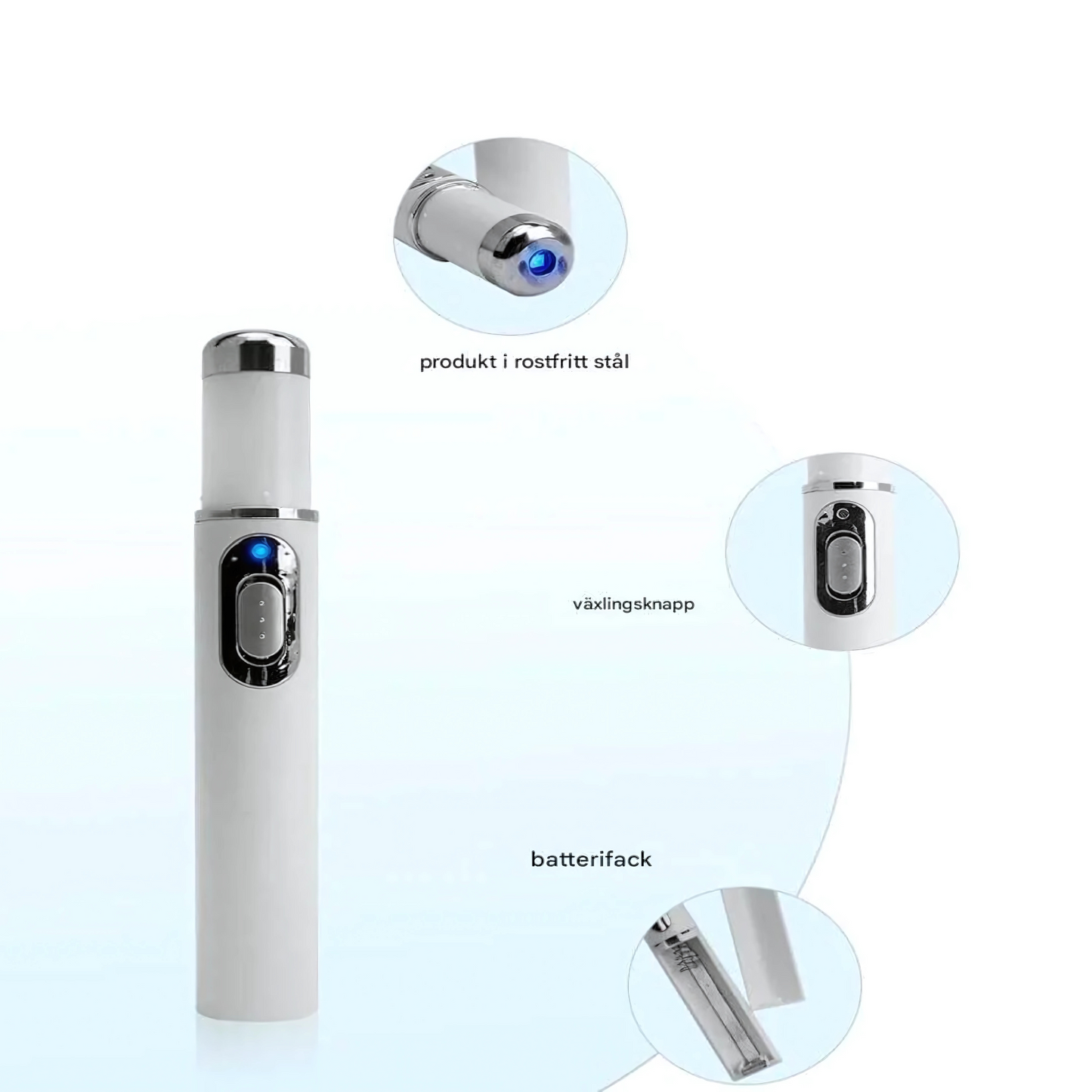 ClariBeam - Blue Light Pen for hudpleie | LED-behandling for ujevnheter, rødhet og hudtekstur