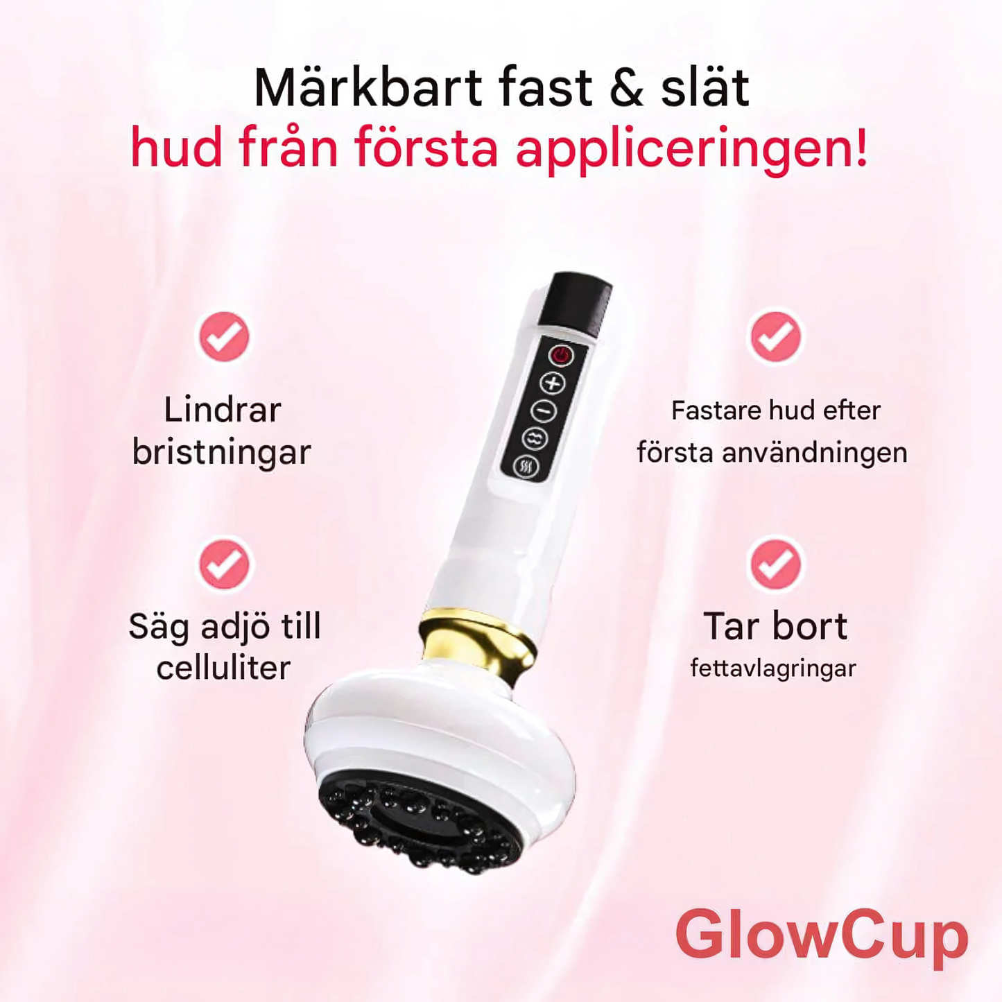 GlowCup - Cellulitt- og hudstrammende apparat med rødt lys og clutch