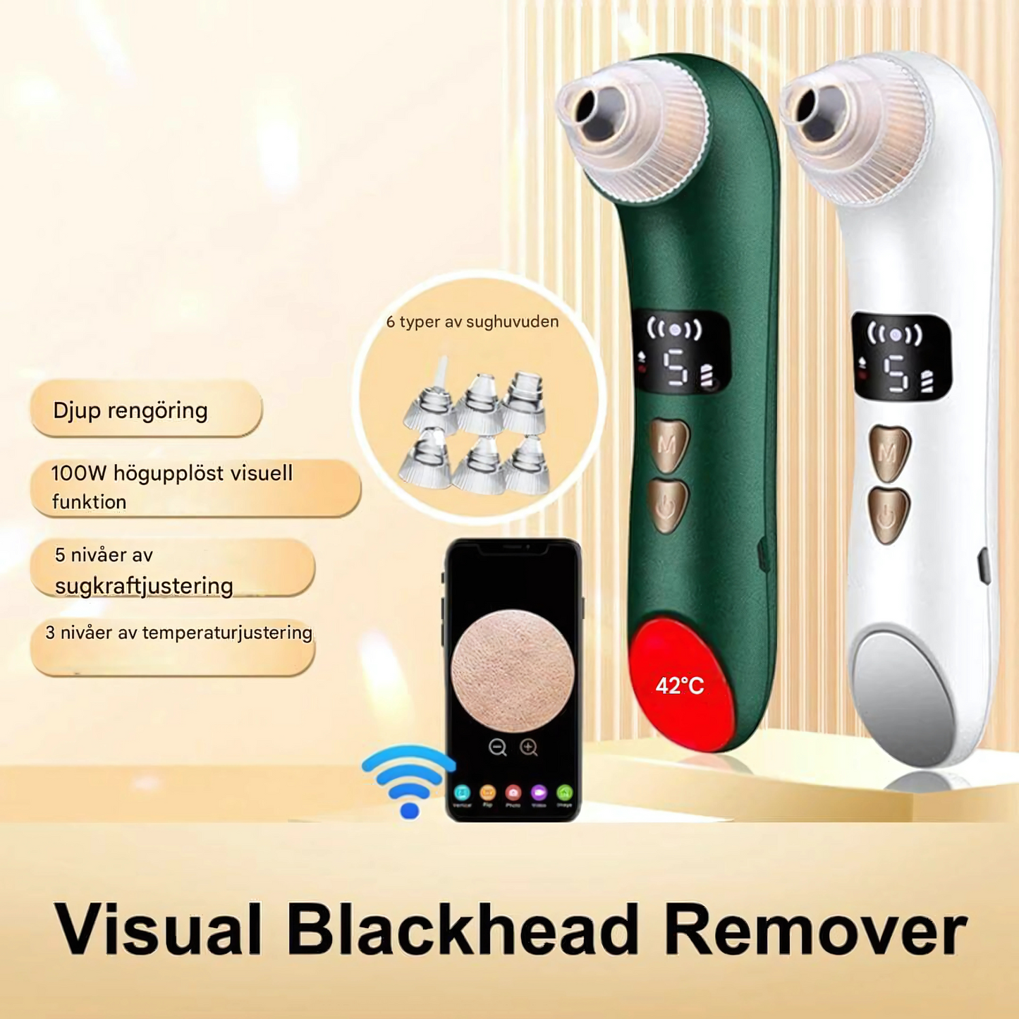 PuriView – Pormask- och Akneborttagare med Kamera, Värme & Vakuumsug | Skonsam Hudvård med Precision