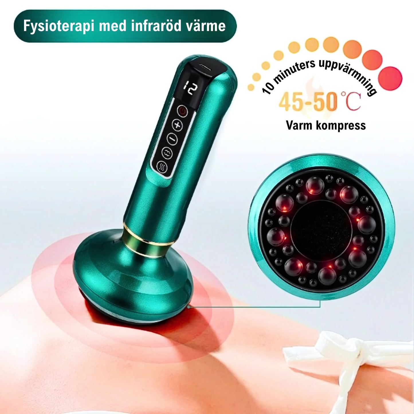 GlowCup - Cellulitt- og hudstrammende apparat med rødt lys og clutch