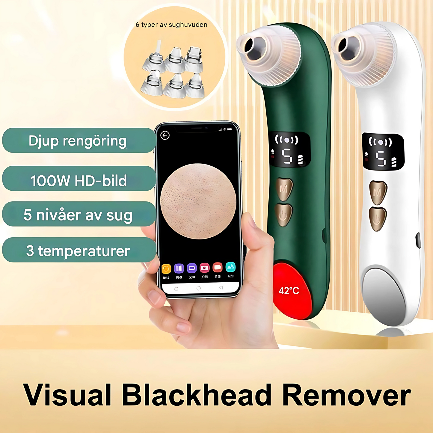 PuriView – Pormask- och Akneborttagare med Kamera, Värme & Vakuumsug | Skonsam Hudvård med Precision