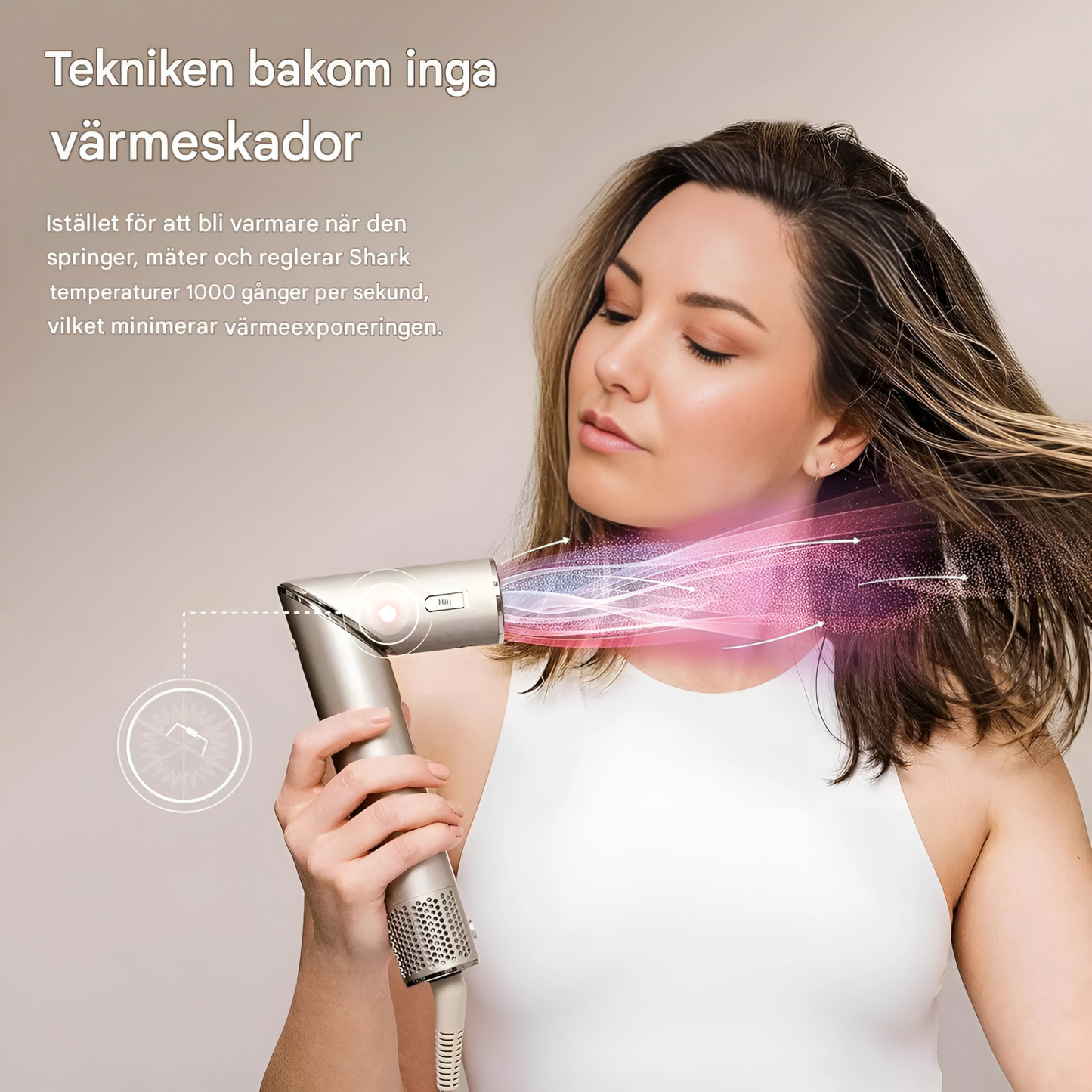SharkFlex - 5-i-1 luftstyler og hårføner | Multifunksjonell varmebevisst styling med Auto-Wrap Curlers