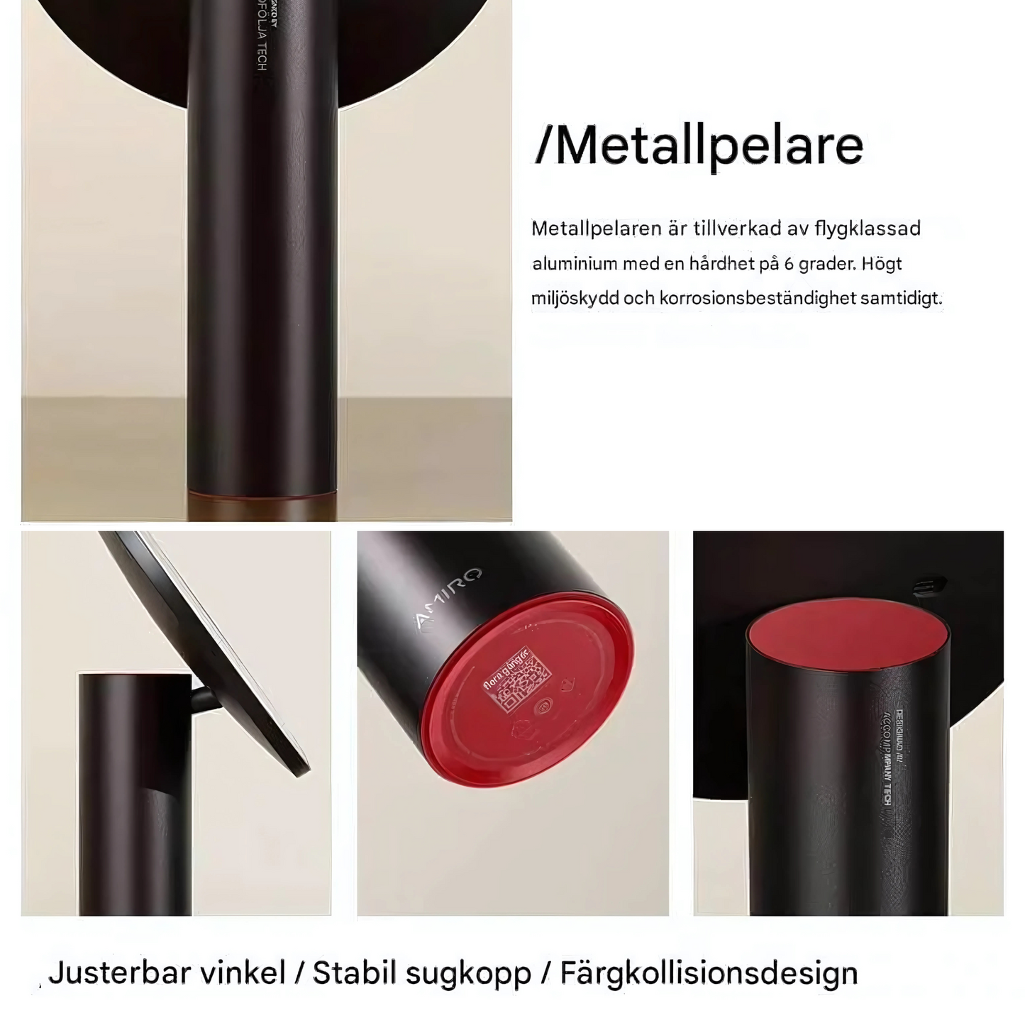VelviLight - Oppladbart LED-sminkespeil med 97CRI fargegjengivelse og justerbart lys
