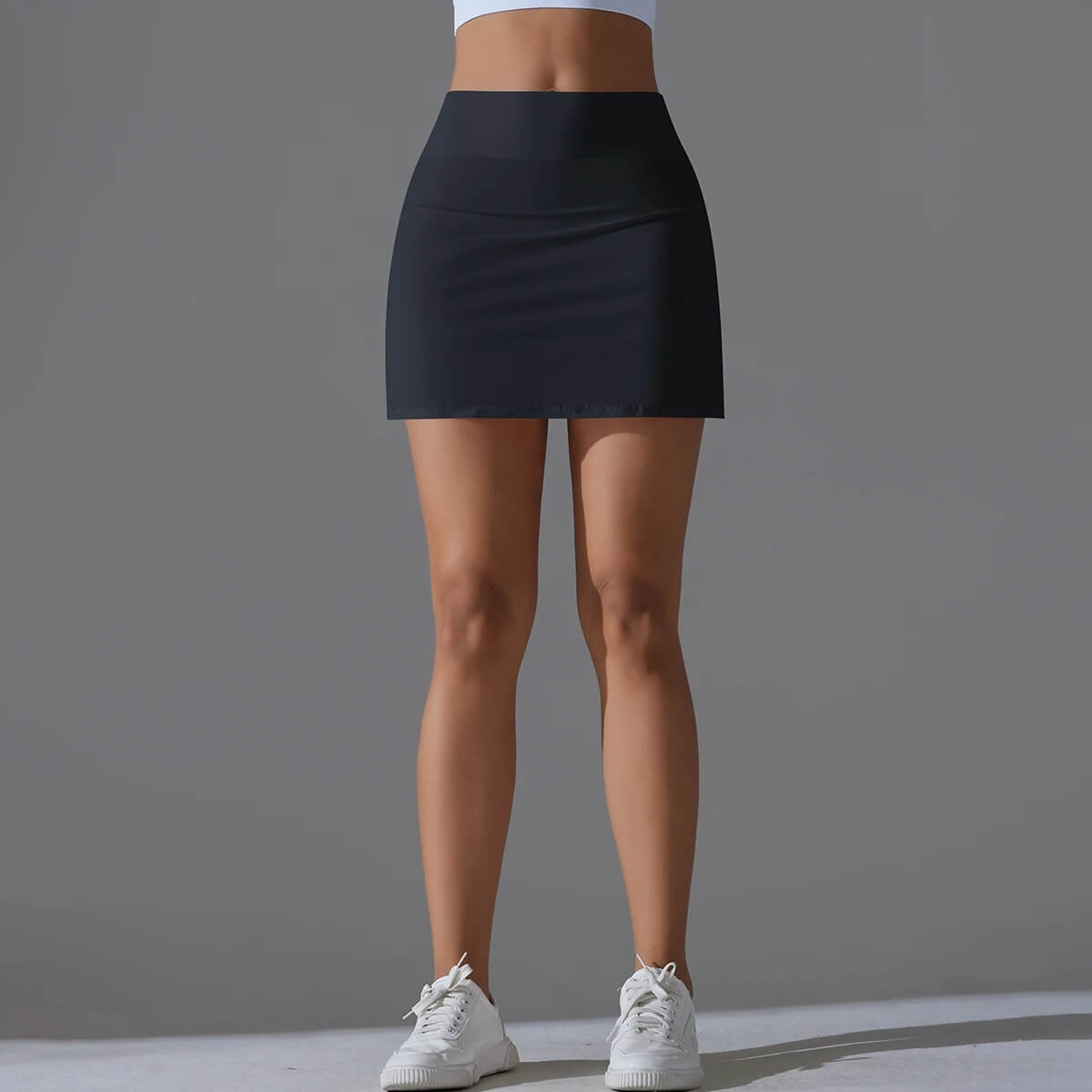 VibeStretch - Snabbtorkande Byxkjol med integrerade Skorts, Hög Midja med Mobilficka
