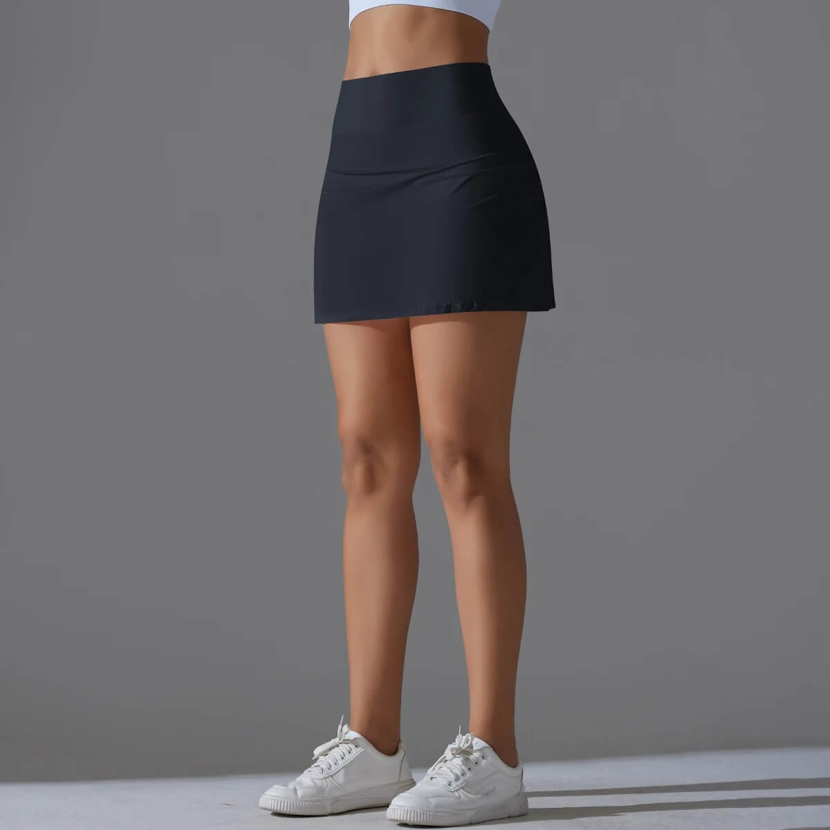 VibeStretch - Snabbtorkande Byxkjol med integrerade Skorts, Hög Midja med Mobilficka