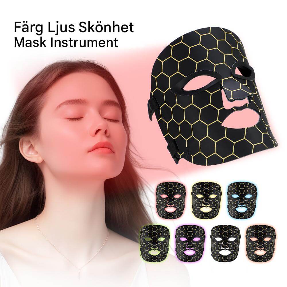 BelleLumière - LED Ansiktsmask med 7 Färgterapier | Förbättra Hudton, Lyster & Balans Hemifrån