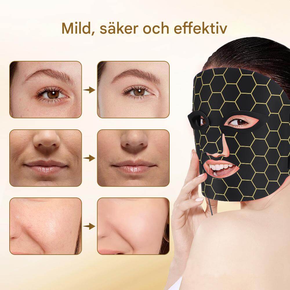 BelleLumière - LED Ansiktsmask med 7 Färgterapier | Förbättra Hudton, Lyster & Balans Hemifrån