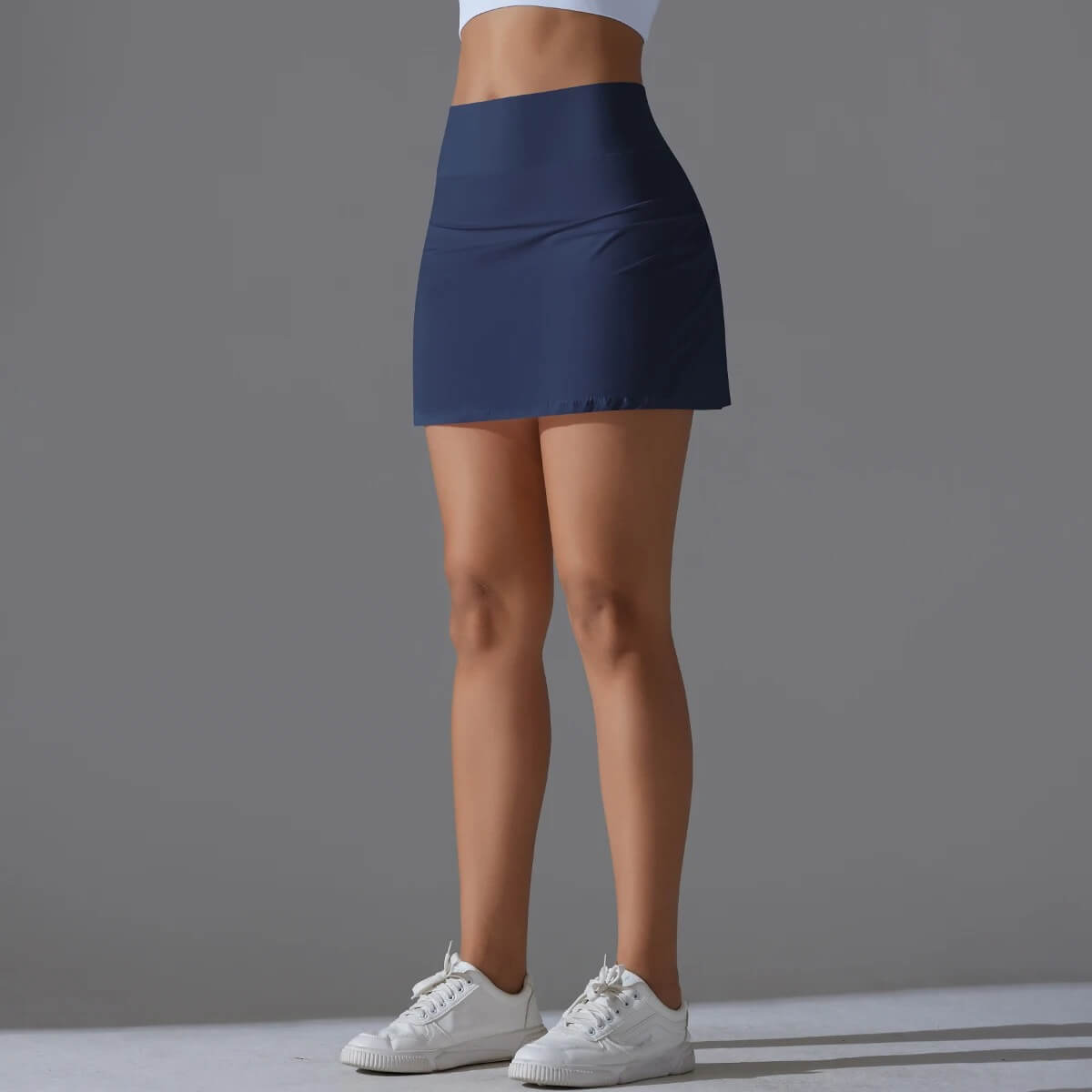 VibeStretch - Snabbtorkande Byxkjol med integrerade Skorts, Hög Midja med Mobilficka