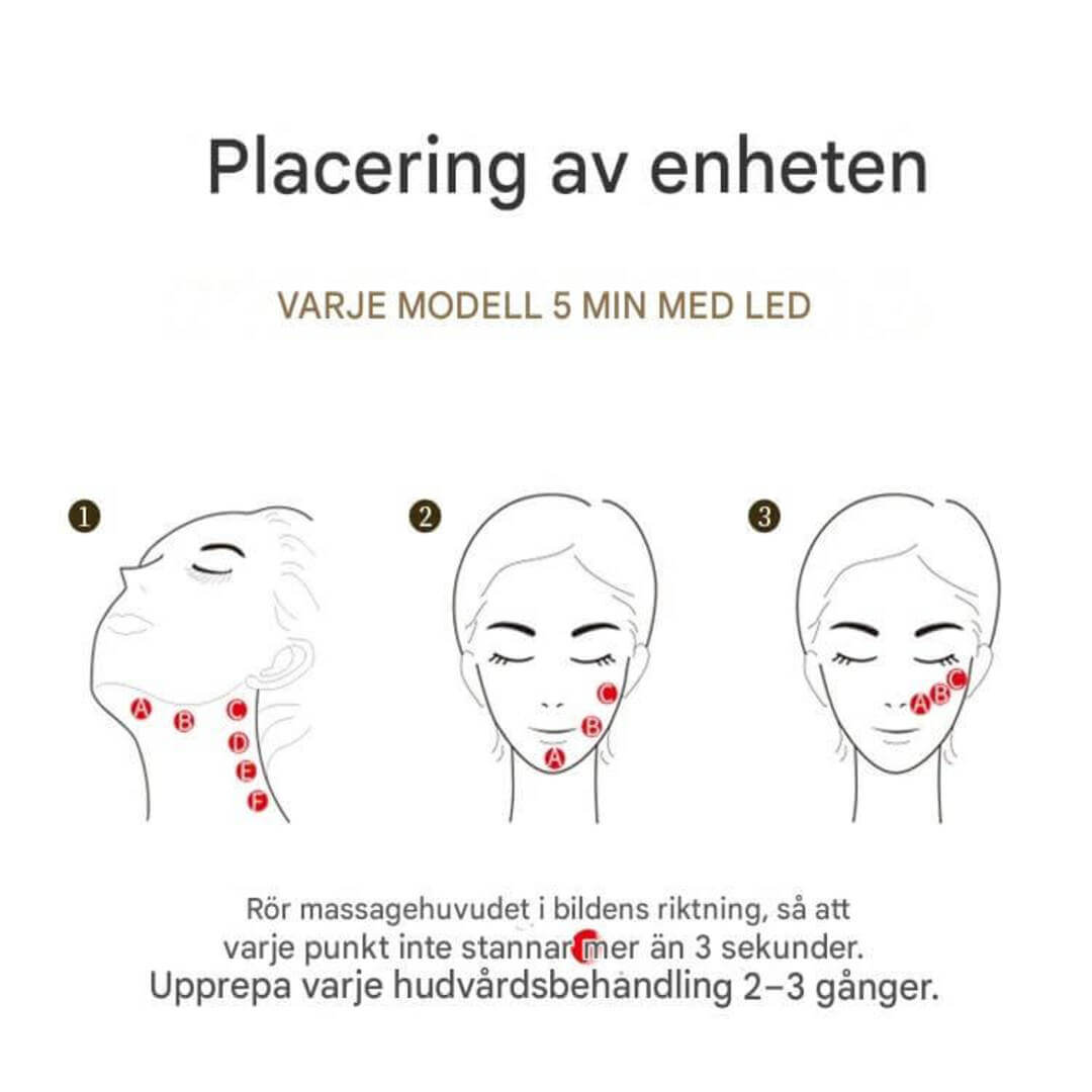 ClaraRay – LED-hudpleieapparat for ansiktsløftning og glød | Bærbar varmebehandling og vibrasjon