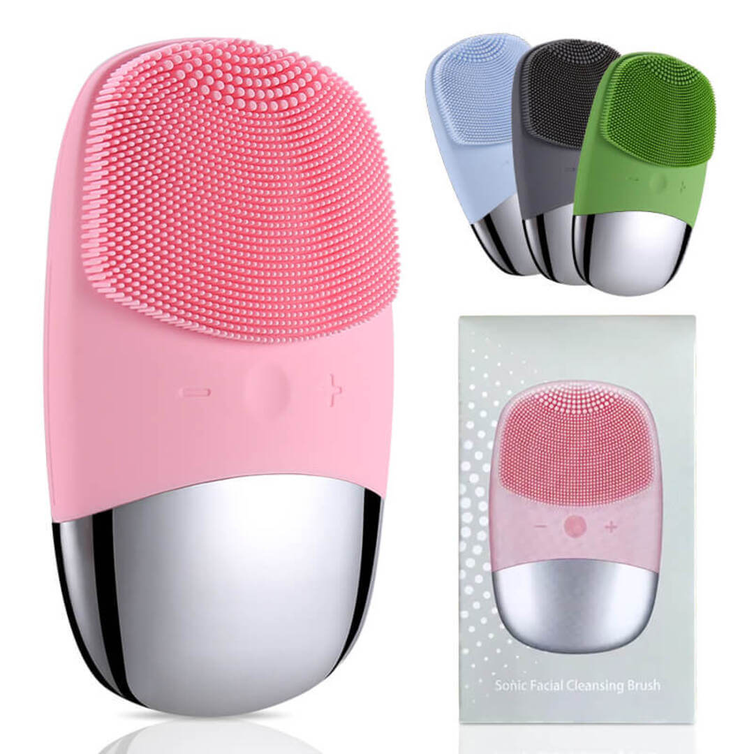 LumiBrush – Rechargeable & Portable Silicone Facial Cleansing Brush with Ultrasonic Vibration