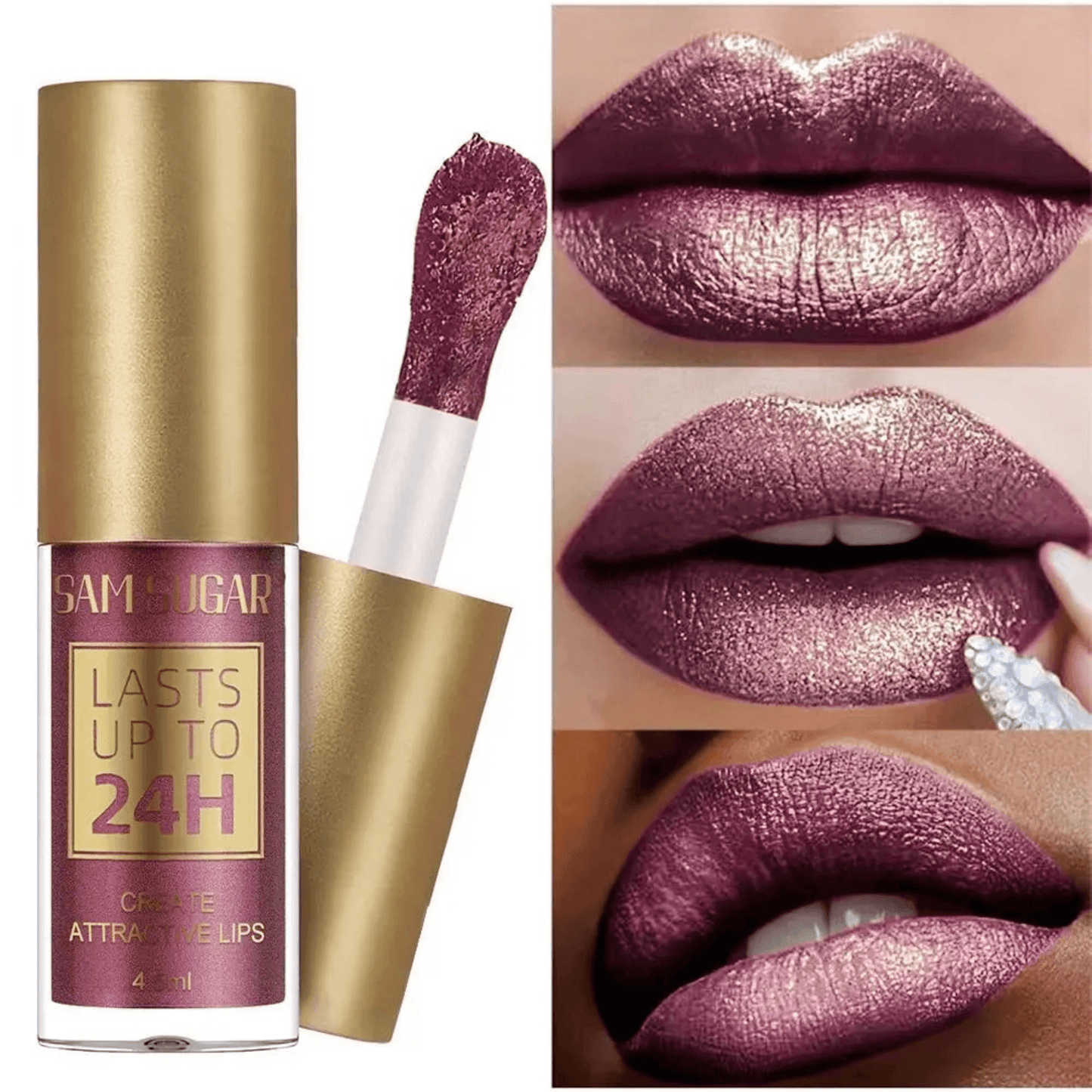 GleamGloss – Långvarig Glittrig Läppglans med Silkeslen Textur & Vattenresistens