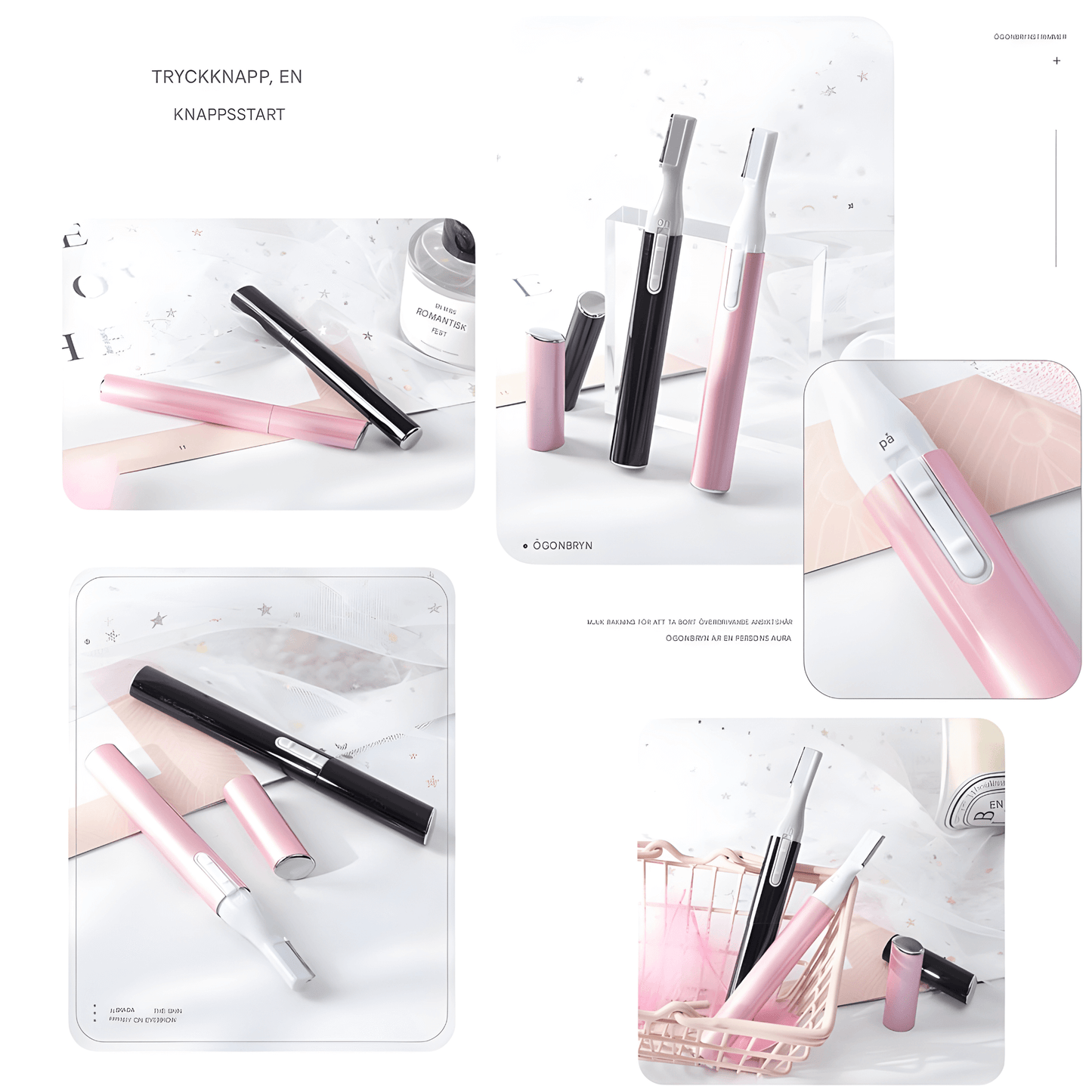 BrowEase – Elektrisk Ögonbrynstrimmer & Ansiktsrakapparat för Kvinnor med USB-Laddning