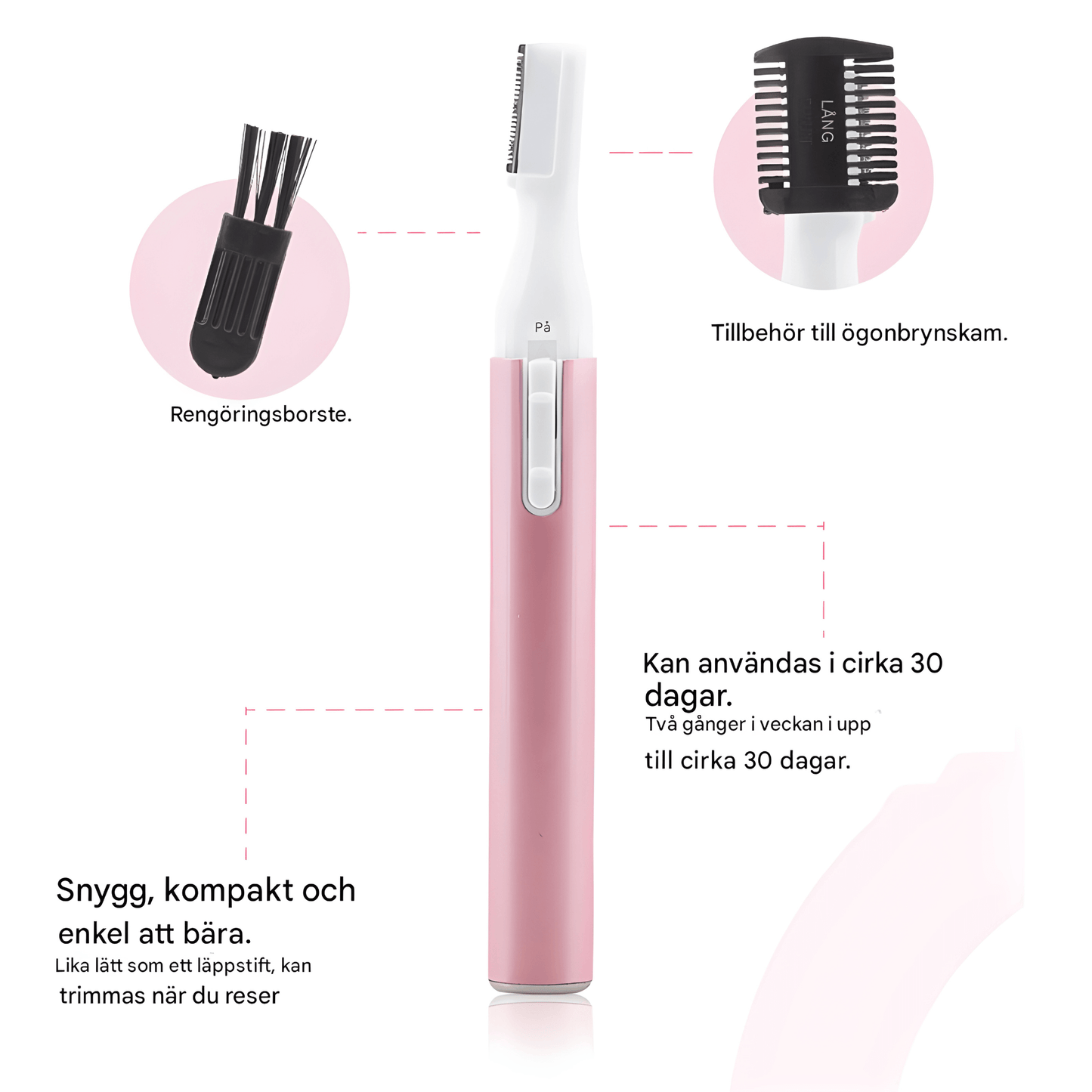 BrowEase – Elektrisk Ögonbrynstrimmer & Ansiktsrakapparat för Kvinnor med USB-Laddning