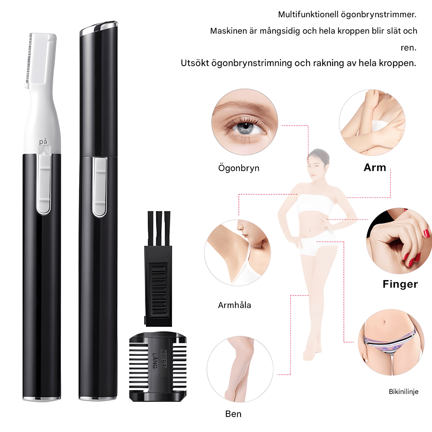BrowEase – Elektrisk Ögonbrynstrimmer & Ansiktsrakapparat för Kvinnor med USB-Laddning