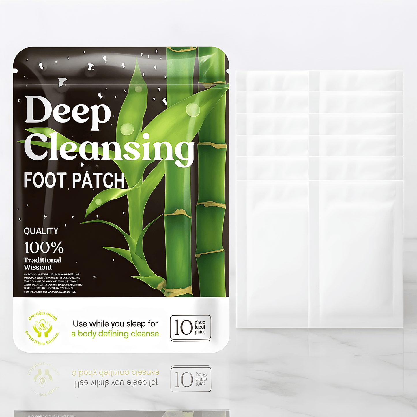 PureSole – Naturliga Detox Fotplåster med Bambuvinäger & Ingefära för Avslappning och Välmående