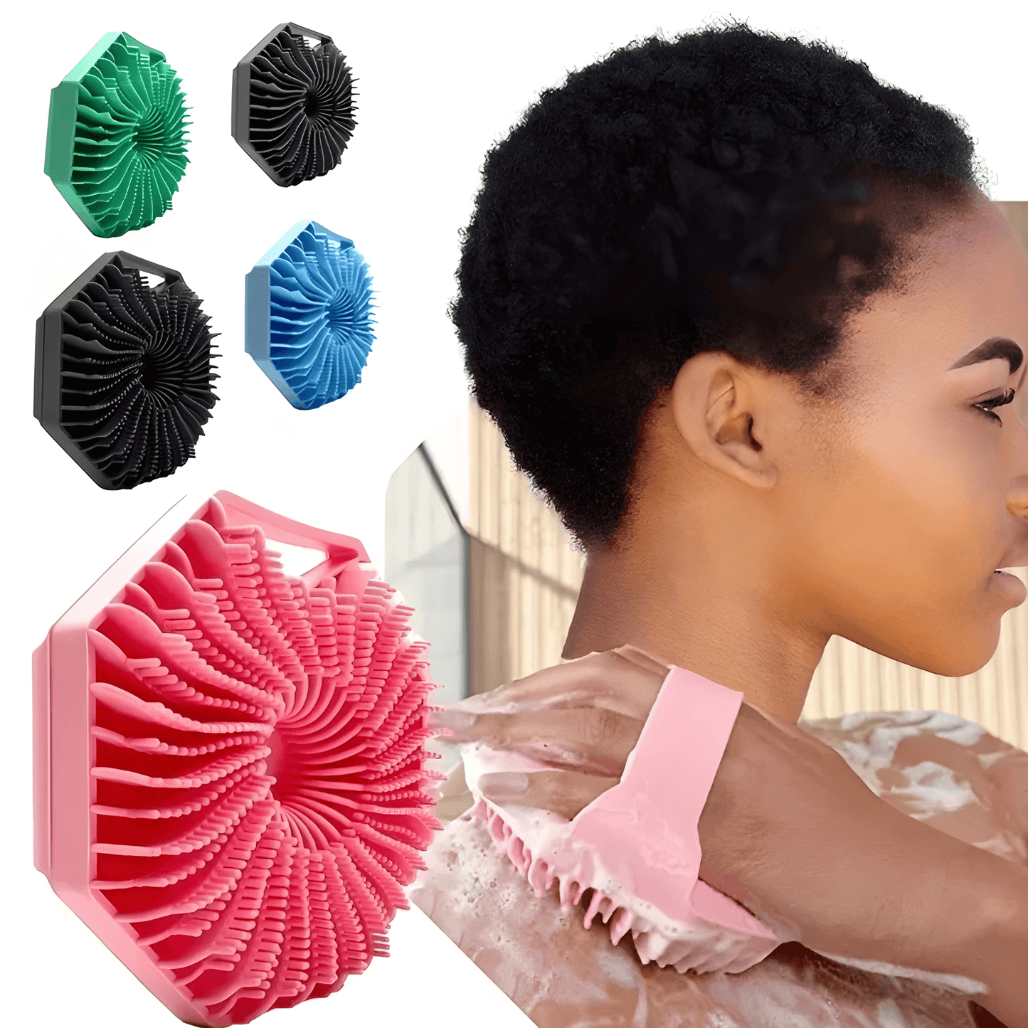 PureScrub – Silikonborste för Dusch & Kroppsrengöring med Massage- och Exfolieringseffekt