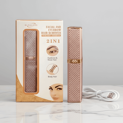 SofiGlow – 2-i-1 Elektrisk Epilator & Ansiktstrimmer för Kvinnor med Inbyggt Ljus & 18K Guldpläterat Huvud