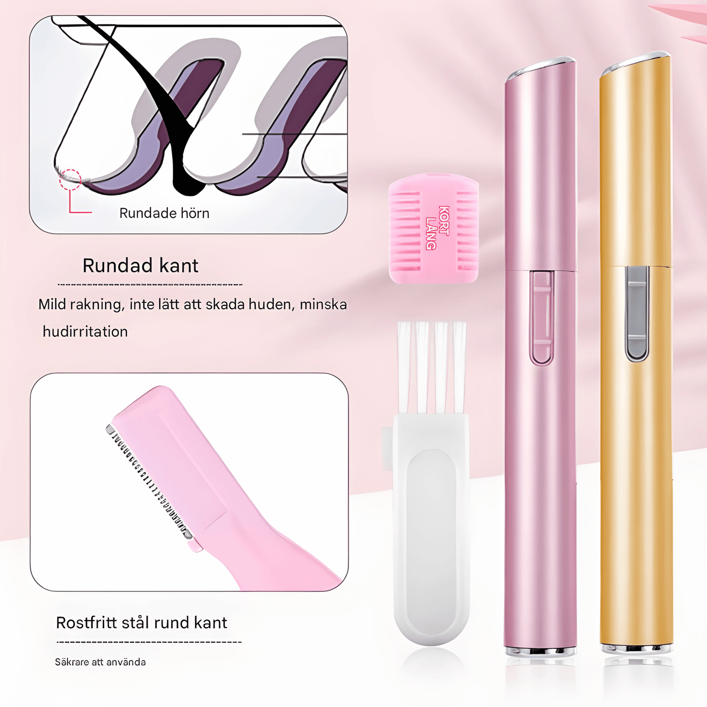 BrowEase – Elektrisk Ögonbrynstrimmer & Ansiktsrakapparat för Kvinnor med USB-Laddning