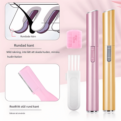 BrowEase – Elektrisk Ögonbrynstrimmer & Ansiktsrakapparat för Kvinnor med USB-Laddning