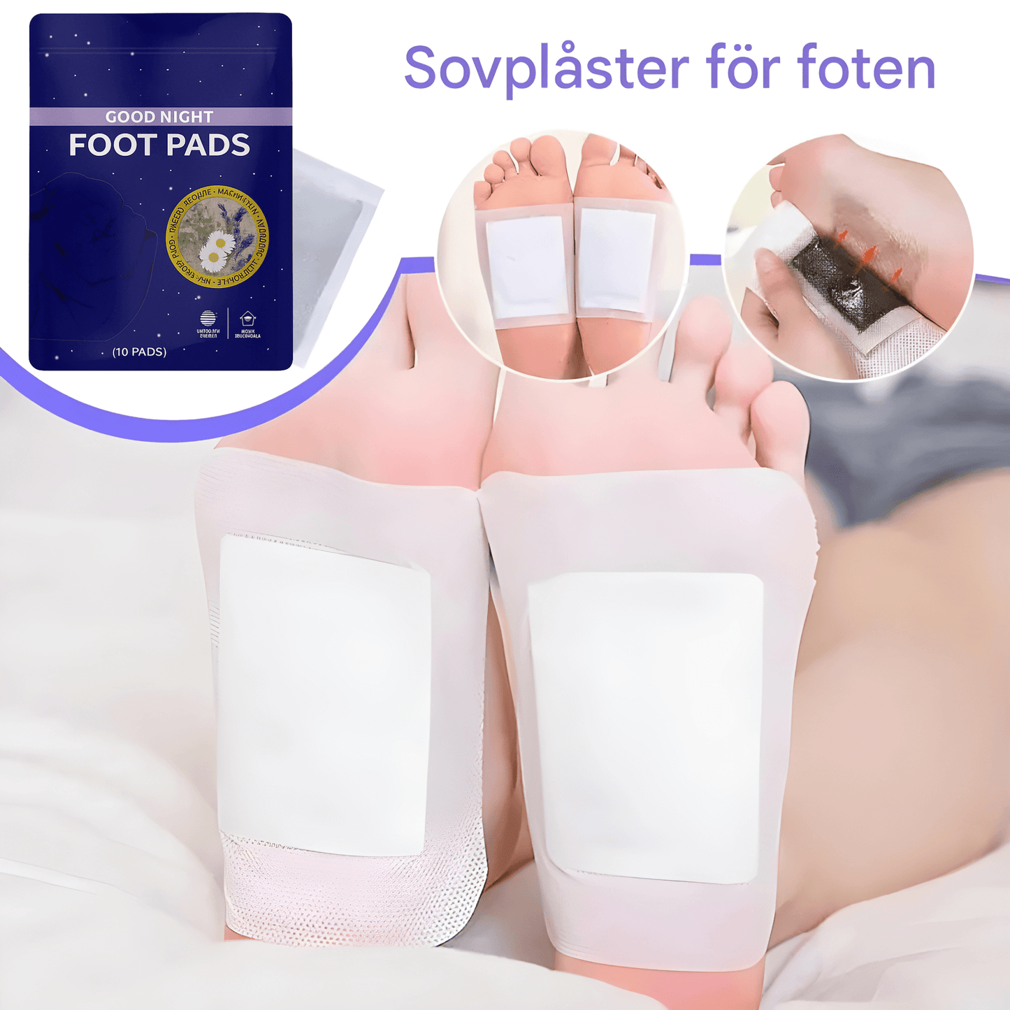 RejuvePad – Djupverkande Fotplåster med Naturliga Ingredienser för Avslappning & Nattlig Rening
