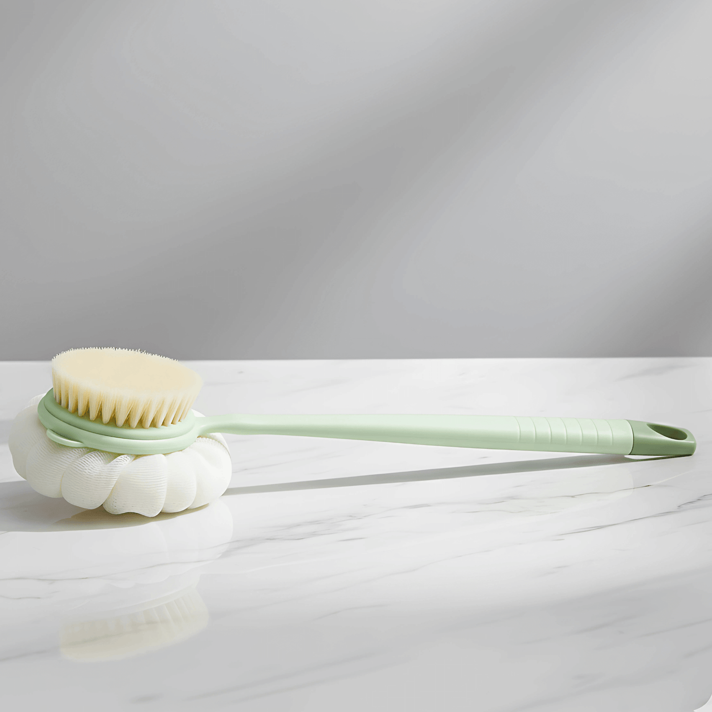 SilkScrub – Ryggborste med Långt Handtag & Dubbelsidig Mjuk Svamp för Bad och Massage