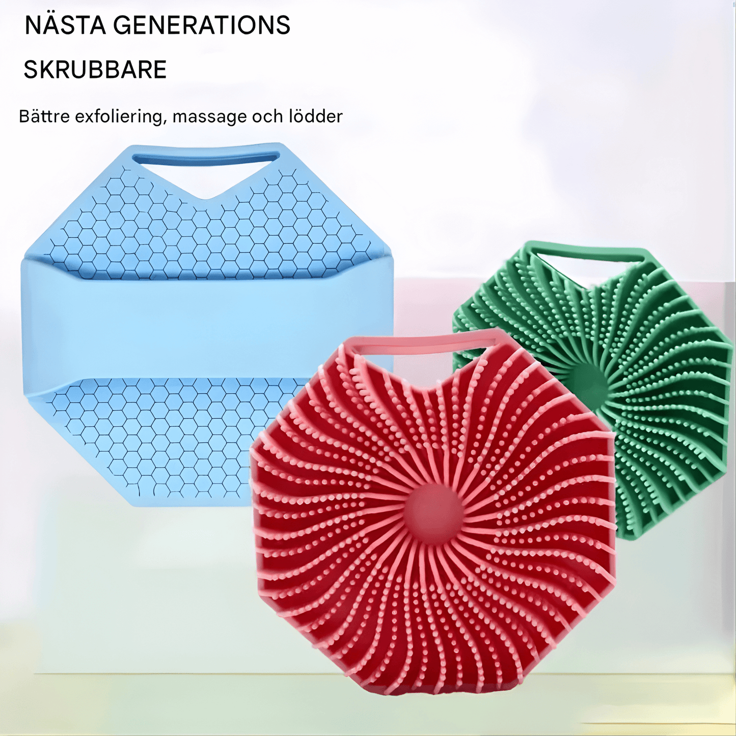 PureScrub – Silikonborste för Dusch & Kroppsrengöring med Massage- och Exfolieringseffekt