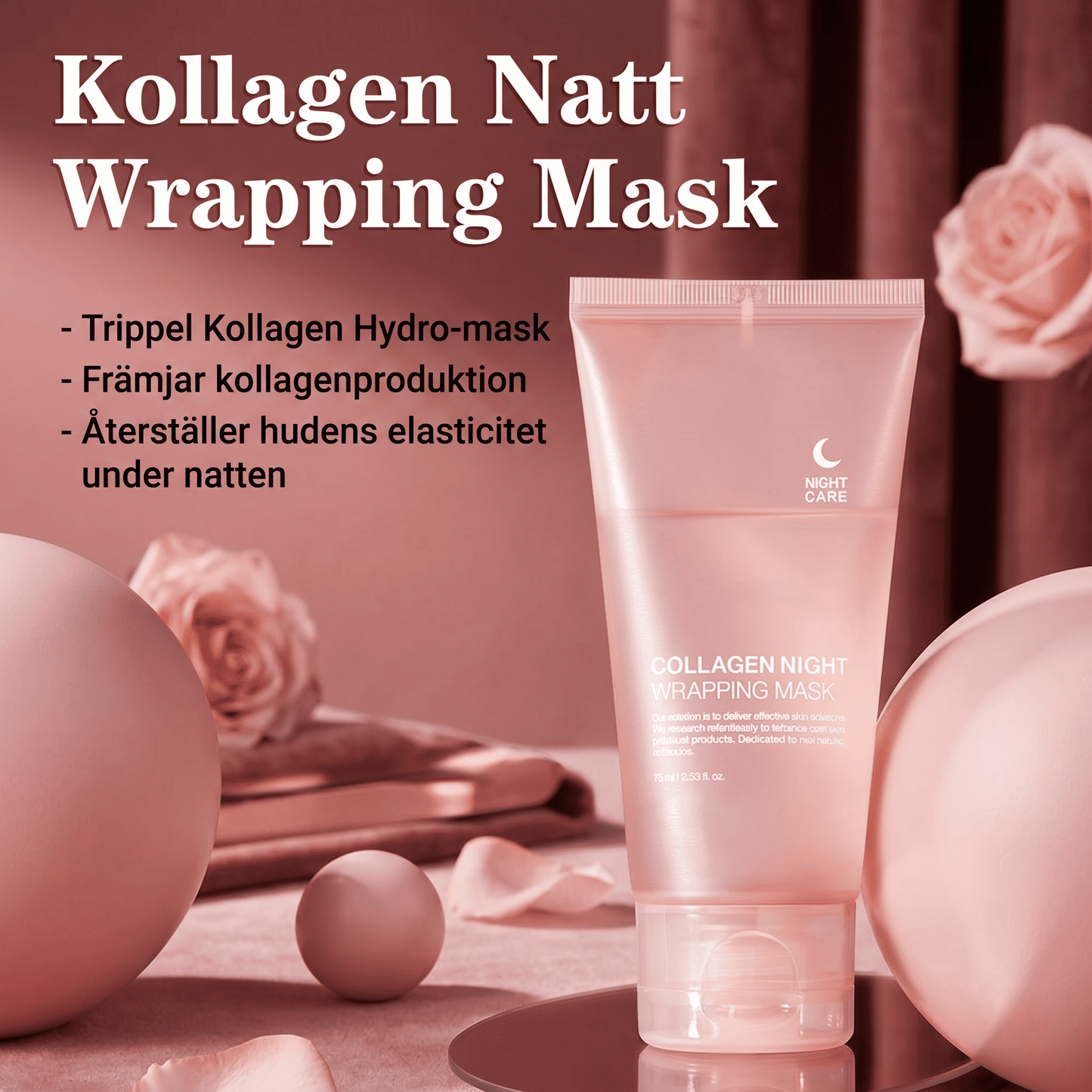 DreamSkin – Inlindande Kollagen-Nattmask som Strippar och Återfuktar – För Fasthet & Lyster