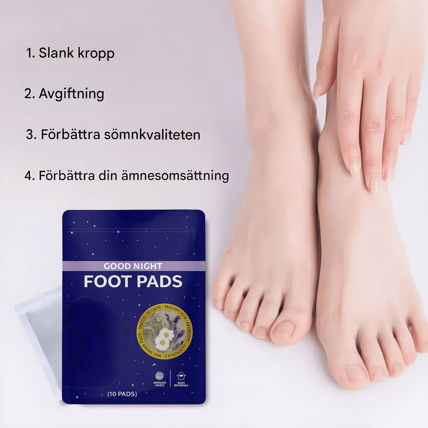 RejuvePad – Djupverkande Fotplåster med Naturliga Ingredienser för Avslappning & Nattlig Rening