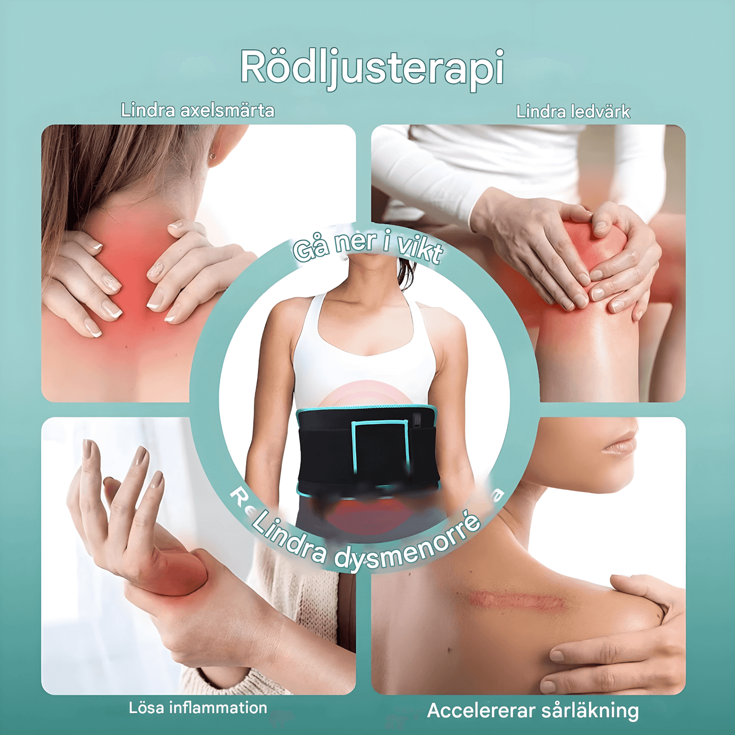 LumaBelt – Rött Ljus & Infraröd Terapi-Bälte för Kropp, Smärtlindring & Muskelåterhämtning