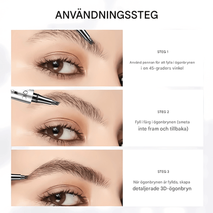BrowSculpt – QIC 4-spiss øyenbrynspenn med naturlig microblading-effekt og vannavstøtende formel
