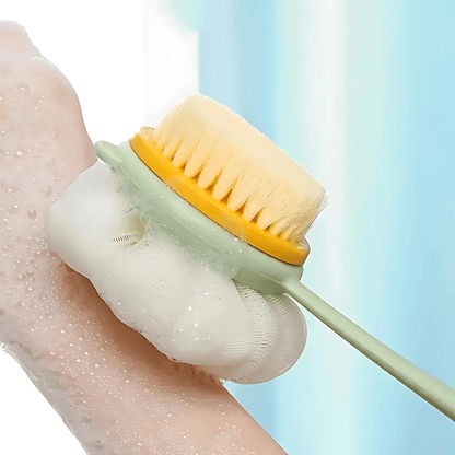 SilkScrub – Ryggborste med Långt Handtag & Dubbelsidig Mjuk Svamp för Bad och Massage