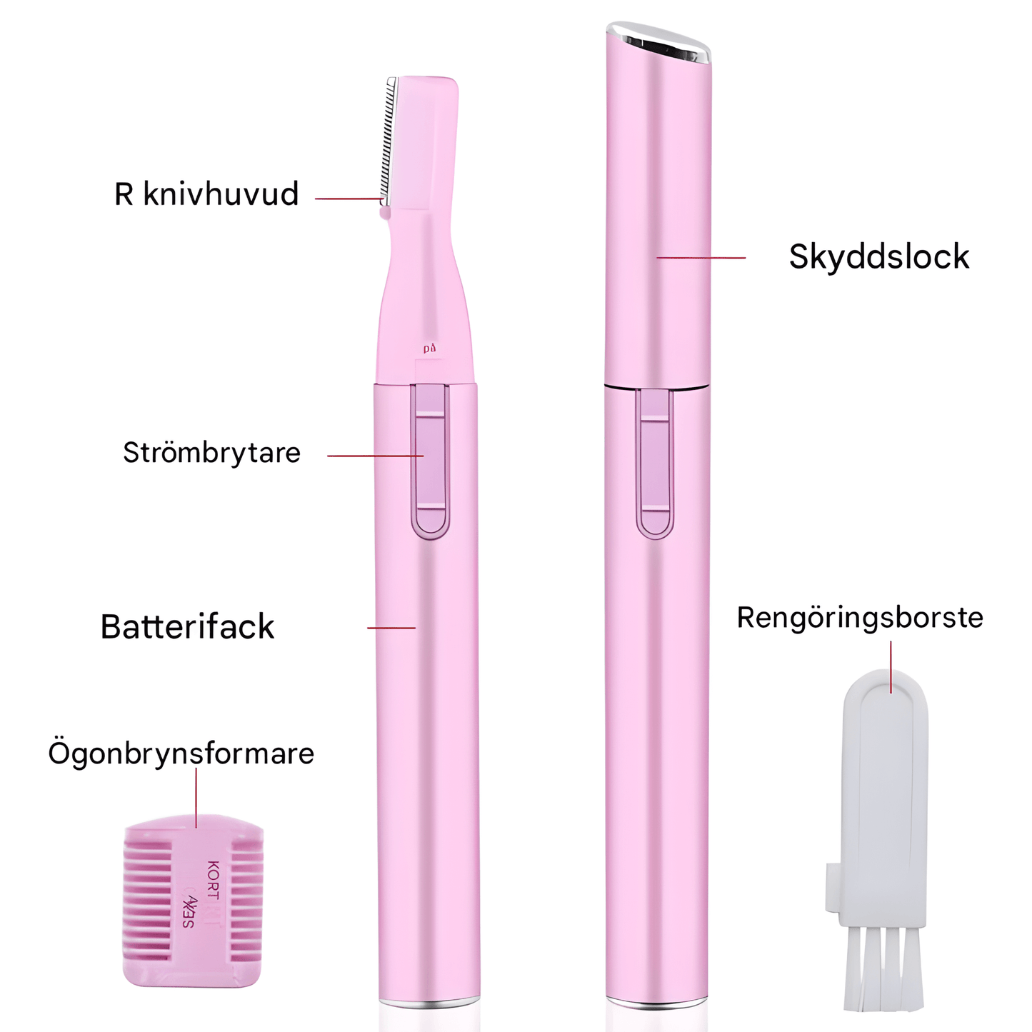 BrowEase – Elektrisk Ögonbrynstrimmer & Ansiktsrakapparat för Kvinnor med USB-Laddning