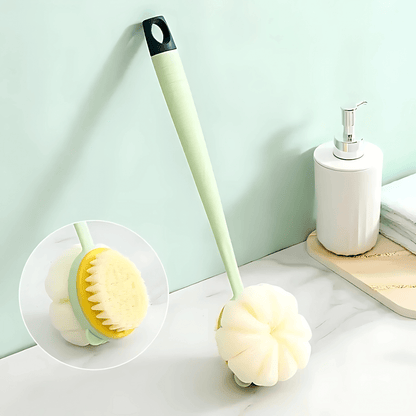 SilkScrub – Ryggborste med Långt Handtag & Dubbelsidig Mjuk Svamp för Bad och Massage