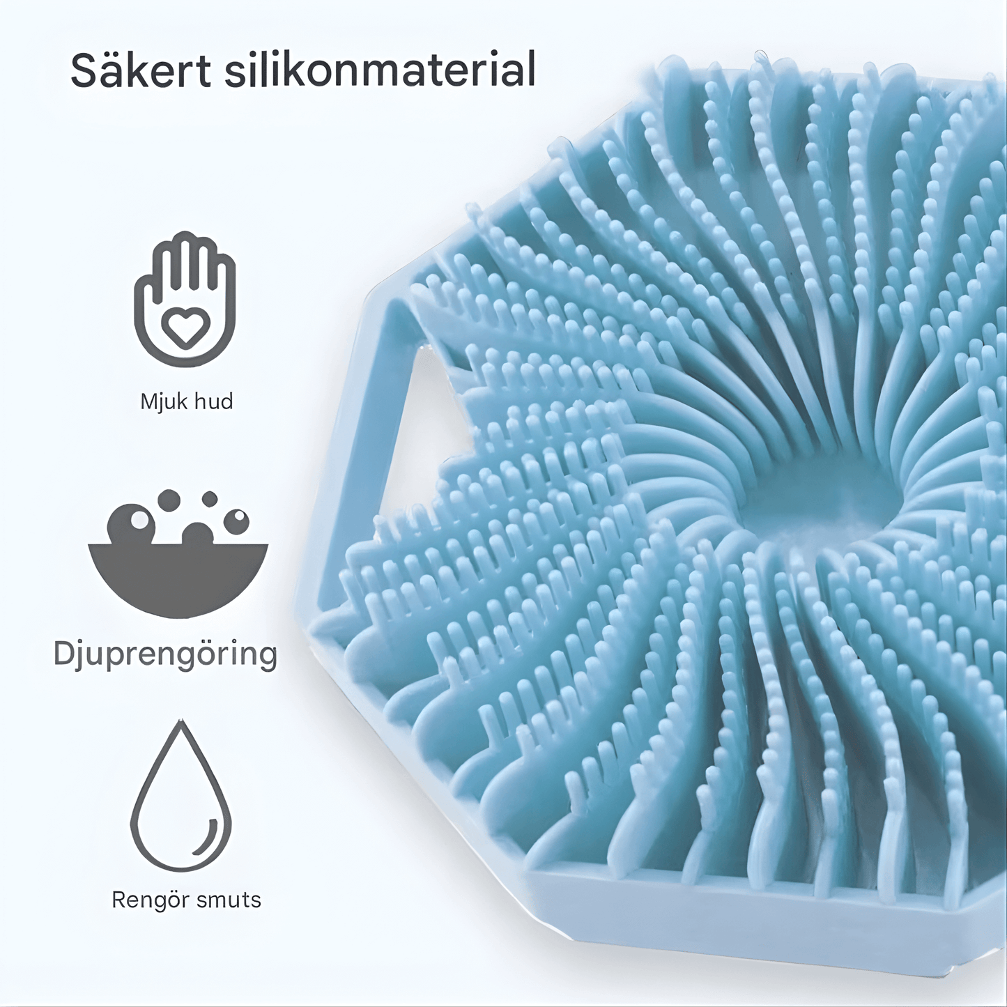 PureScrub – Silikonborste för Dusch & Kroppsrengöring med Massage- och Exfolieringseffekt