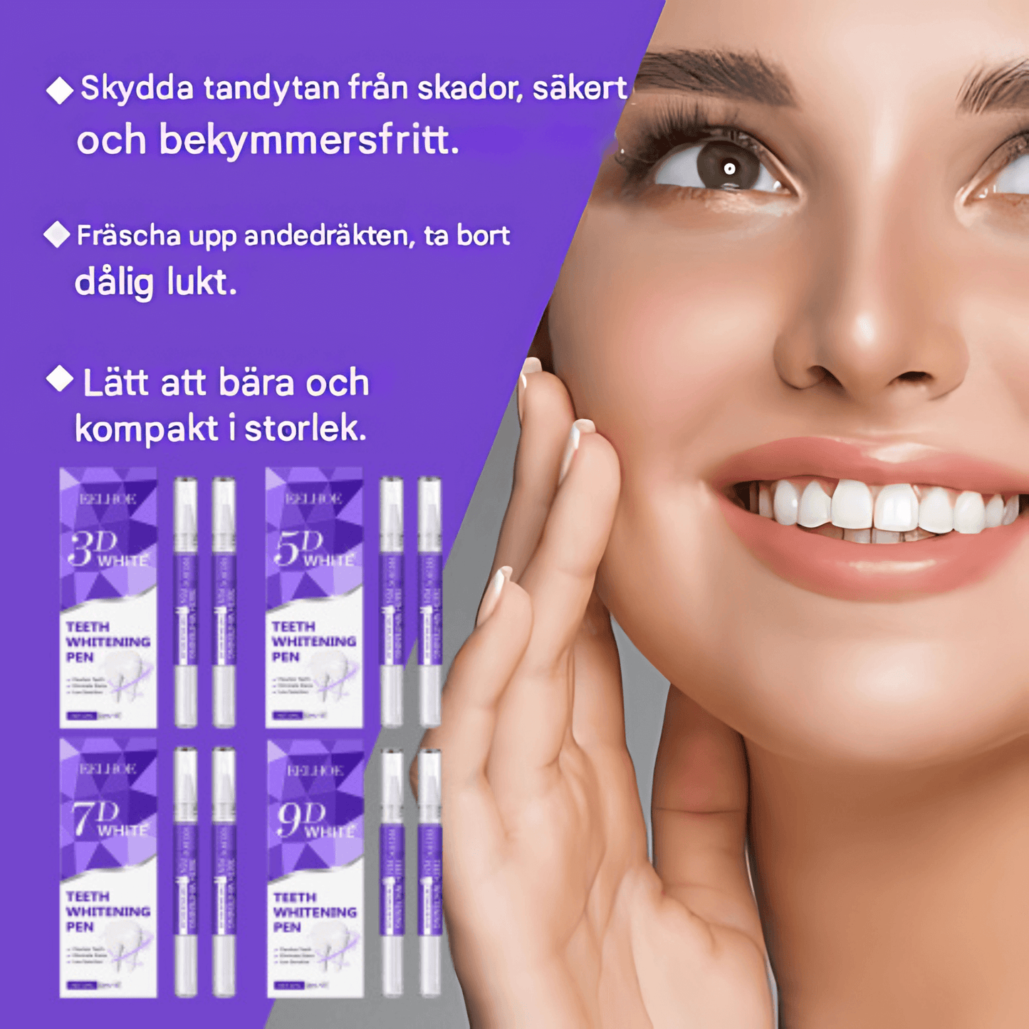 BrightLuxe – Tannblekingspen 2-pakning med mild blekingsgel og frisk myntesmak