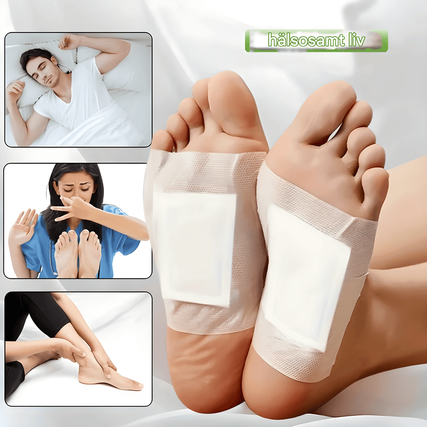 PureSole – Naturliga Detox Fotplåster med Bambuvinäger & Ingefära för Avslappning och Välmående