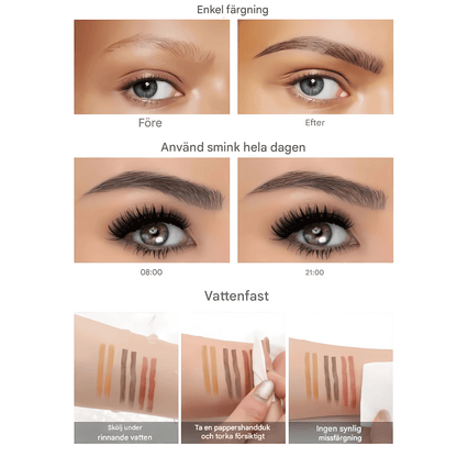 BrowSculpt – QIC 4-spiss øyenbrynspenn med naturlig microblading-effekt og vannavstøtende formel