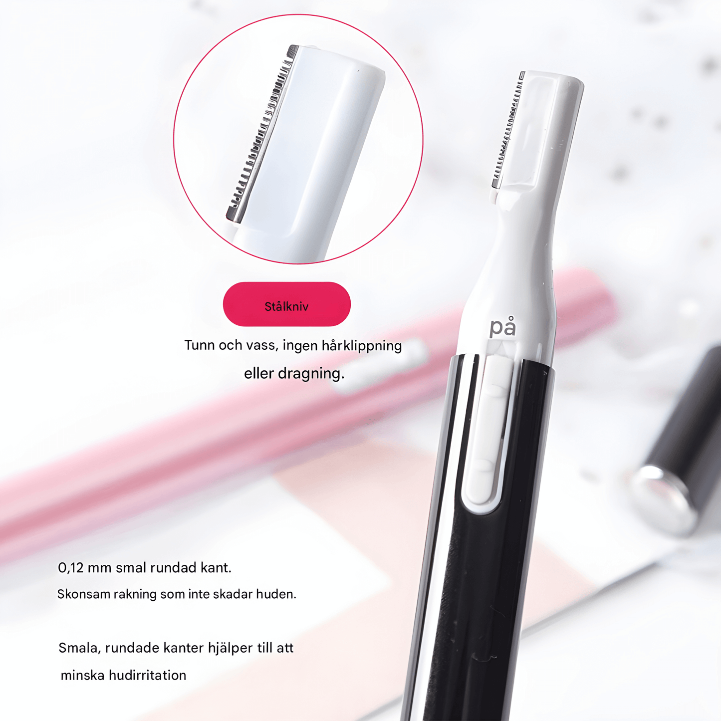 BrowEase – Elektrisk Ögonbrynstrimmer & Ansiktsrakapparat för Kvinnor med USB-Laddning