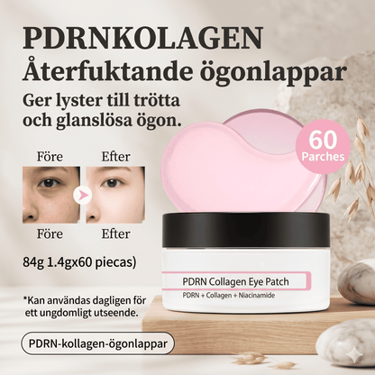 AquaVeil – 60-pakning med rosa kollagen-hydrogel-øyeplaster med niacinamid, laks-PDRN og vitamin B12 – koreansk hudpleie mot mørke ringer, hevelser og fine linjer