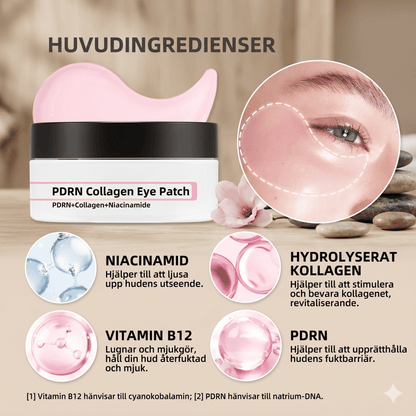 AquaVeil – 60-pakning med rosa kollagen-hydrogel-øyeplaster med niacinamid, laks-PDRN og vitamin B12 – koreansk hudpleie mot mørke ringer, hevelser og fine linjer
